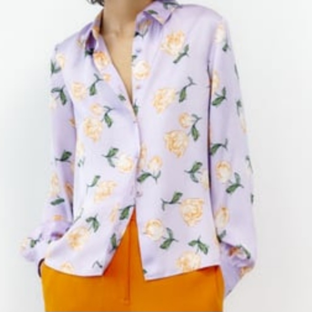 Zara Printed Satin Shirt